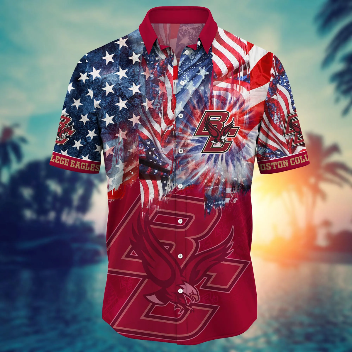 Boston College Eagles - Hawaii Shirt For Fans, Summer Football Shirts VT-HW001