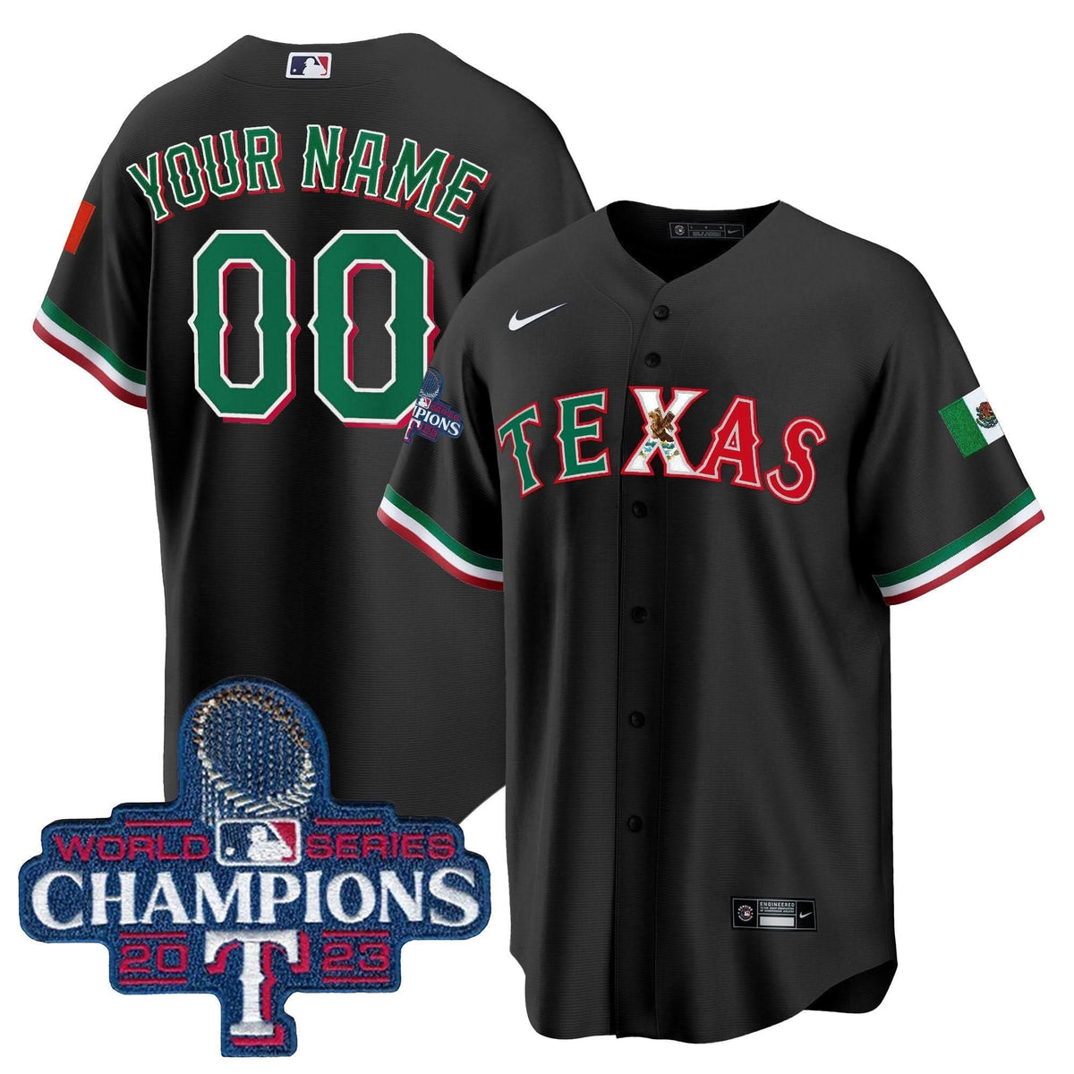 TR Mexico 2023 World Series Champions Baseball Custom Jersey - Stitched