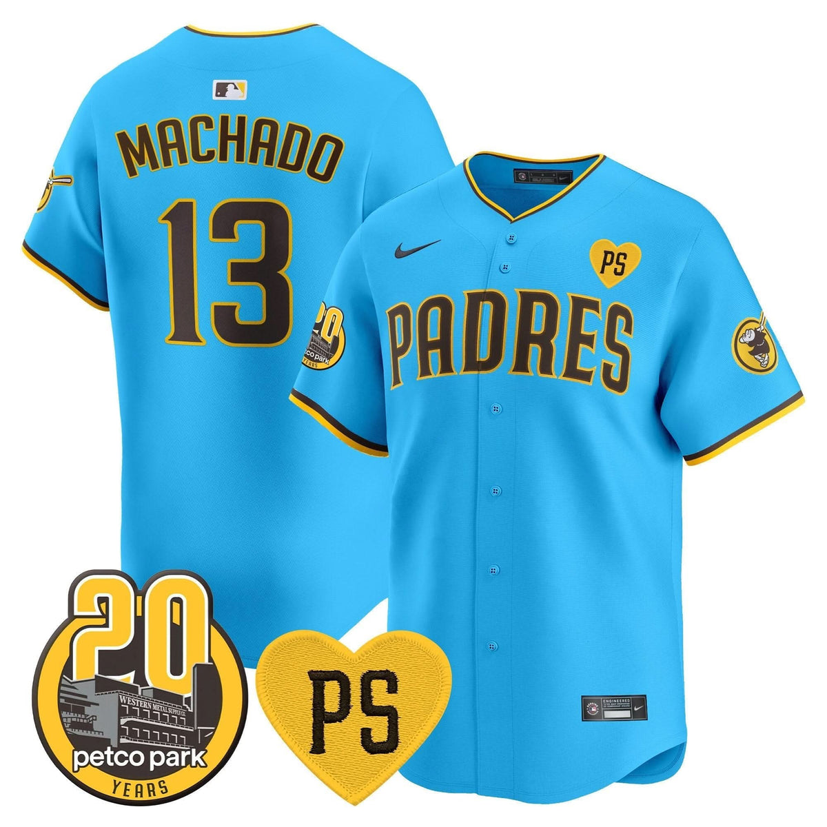 SDP “For Peter” & Petco Park 20th Patch Vapor Premier Limited Jersey V2 – Stitched