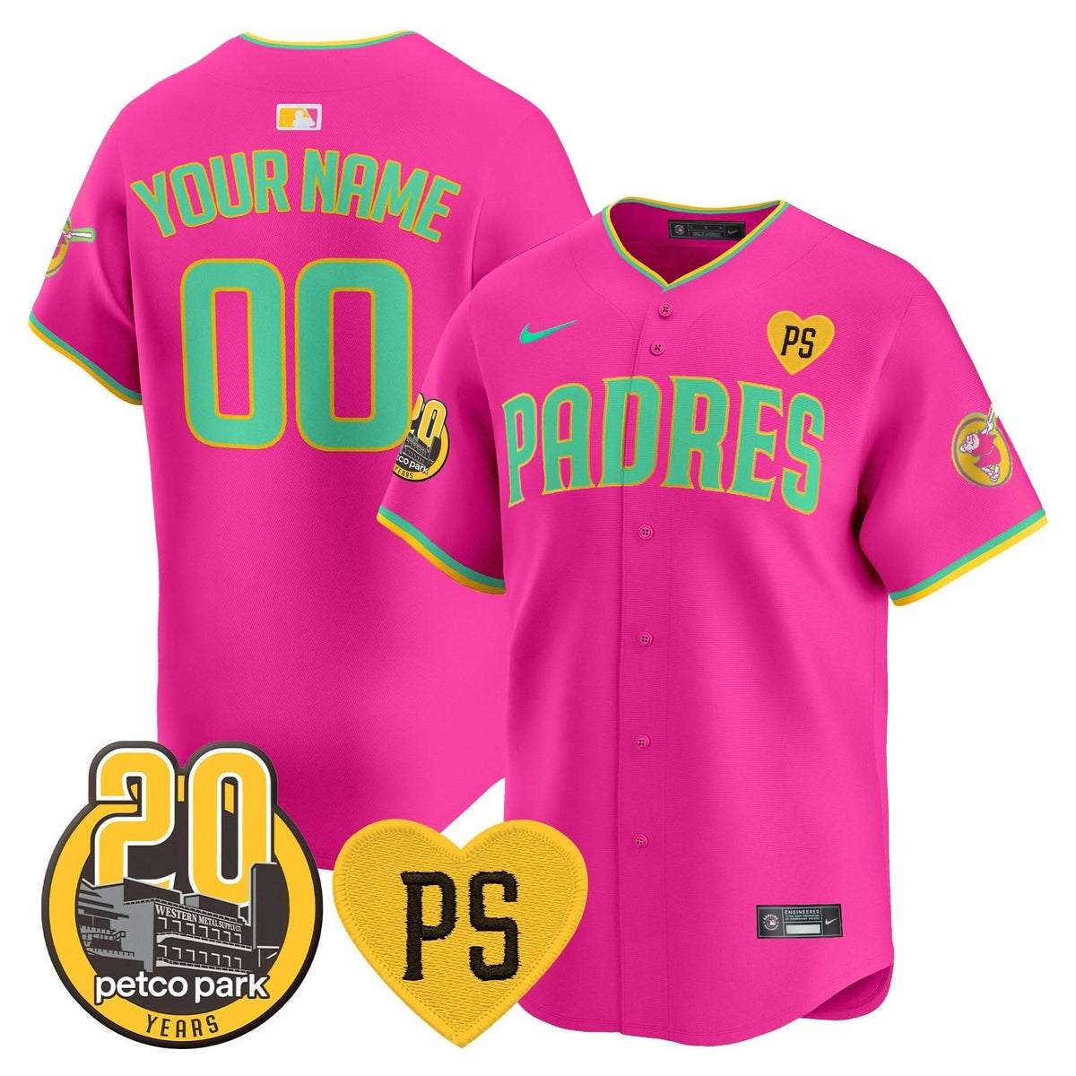 SDP “For Peter” & Petco Park 20th Patch Vapor Premier Limited Custom Jersey V2 – Stitched