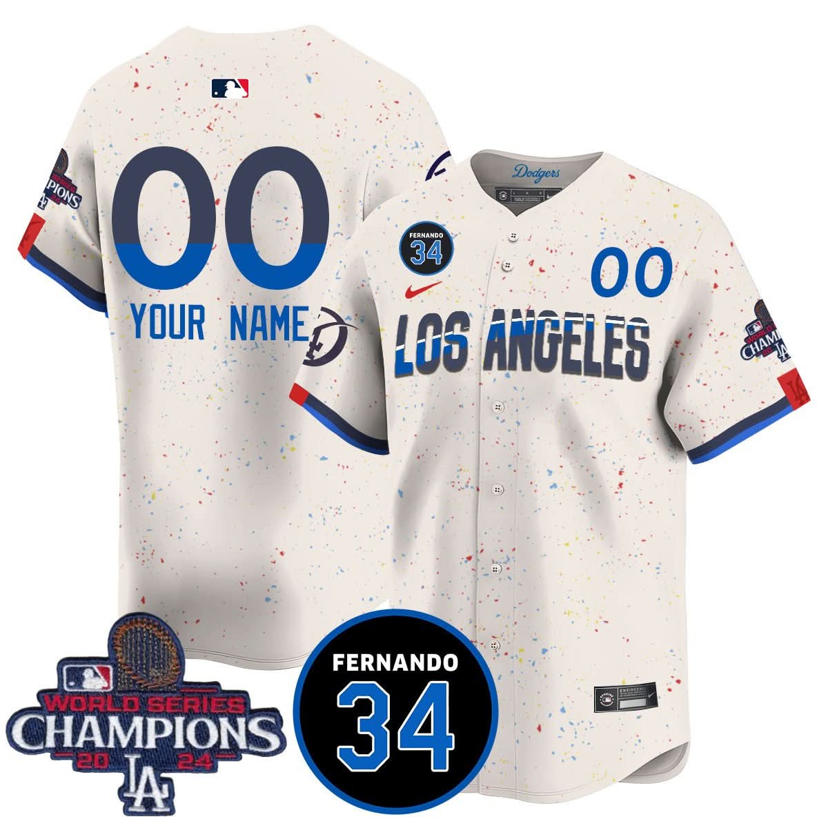 Custom LAD - World Series Champions 2024 Jersey - Stitched