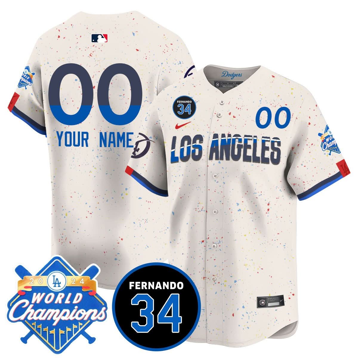 Custom LAD - World Series Champions 2024 Jersey - Stitched