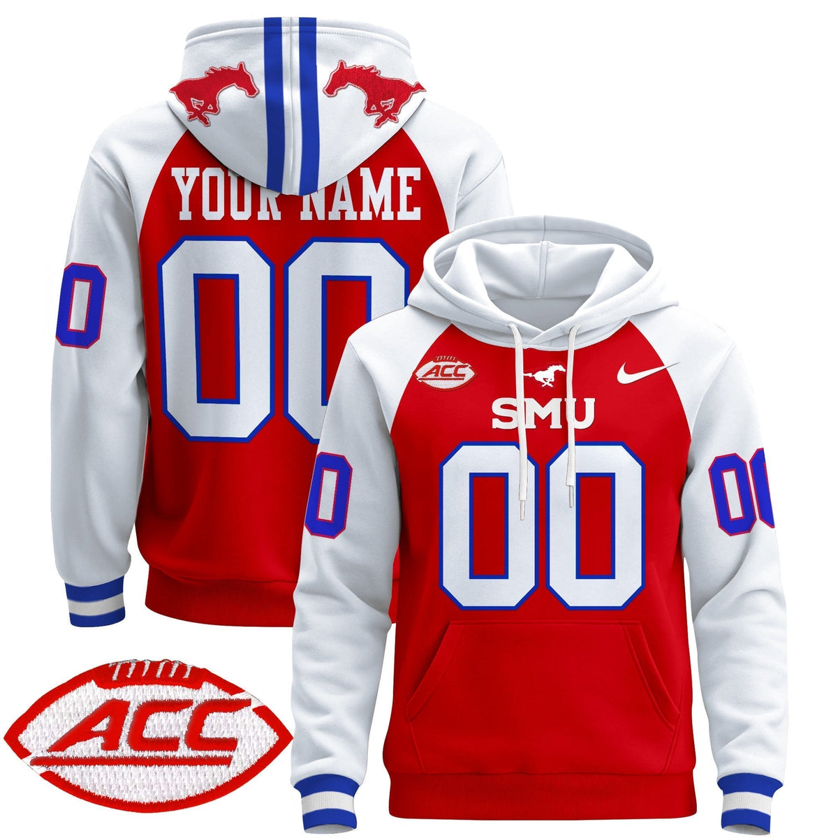 SMU Mustangs 2024 Custom Pullover Hoodie