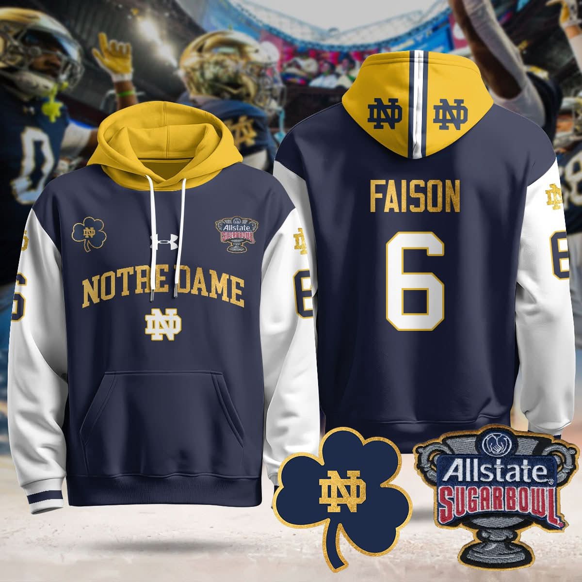 NDFI Allstate Sugar Bowl Hoodie - Stitched