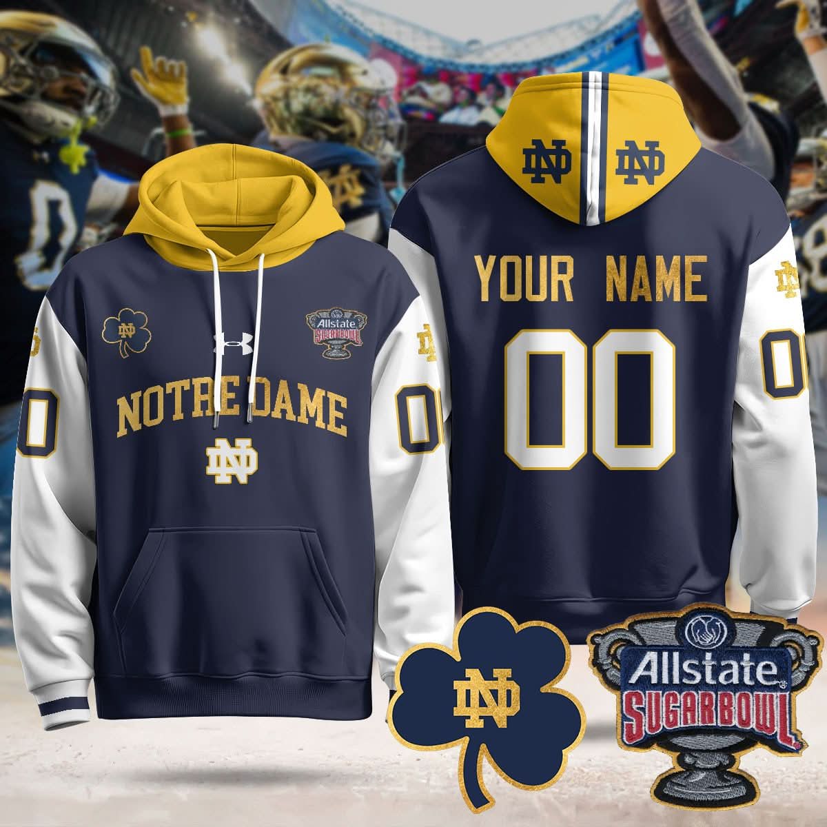 Custom NDFI Allstate Sugar Bowl Hoodie - Stitched