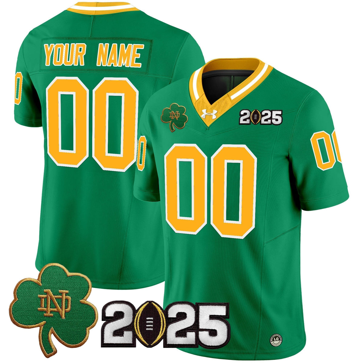 Notre Dame Fighting Irish 2025 CFP Final Patch Vapor Limited Custom Jersey - All Stitched