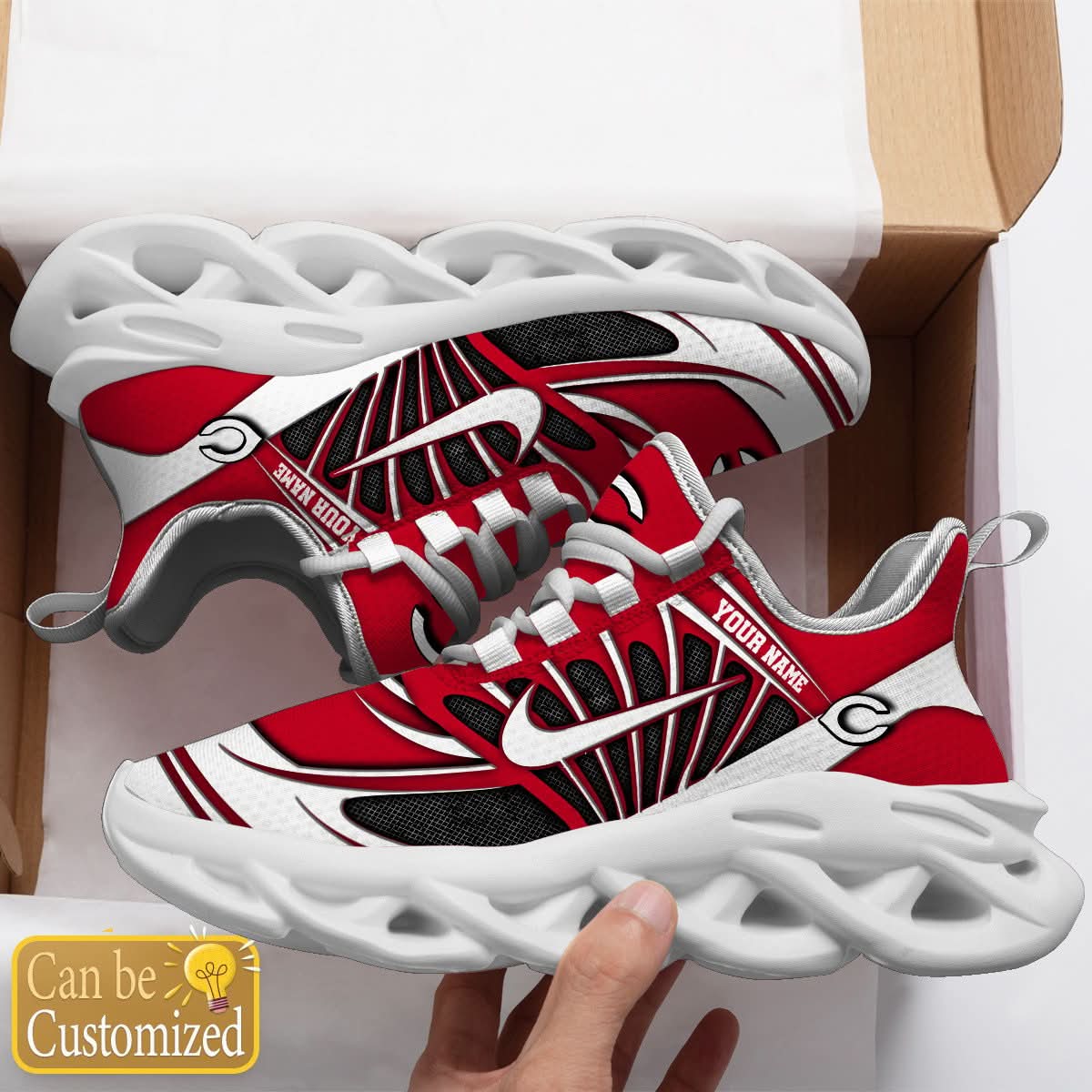 Cincinnati Reds Max Soul Sneakers Personalized