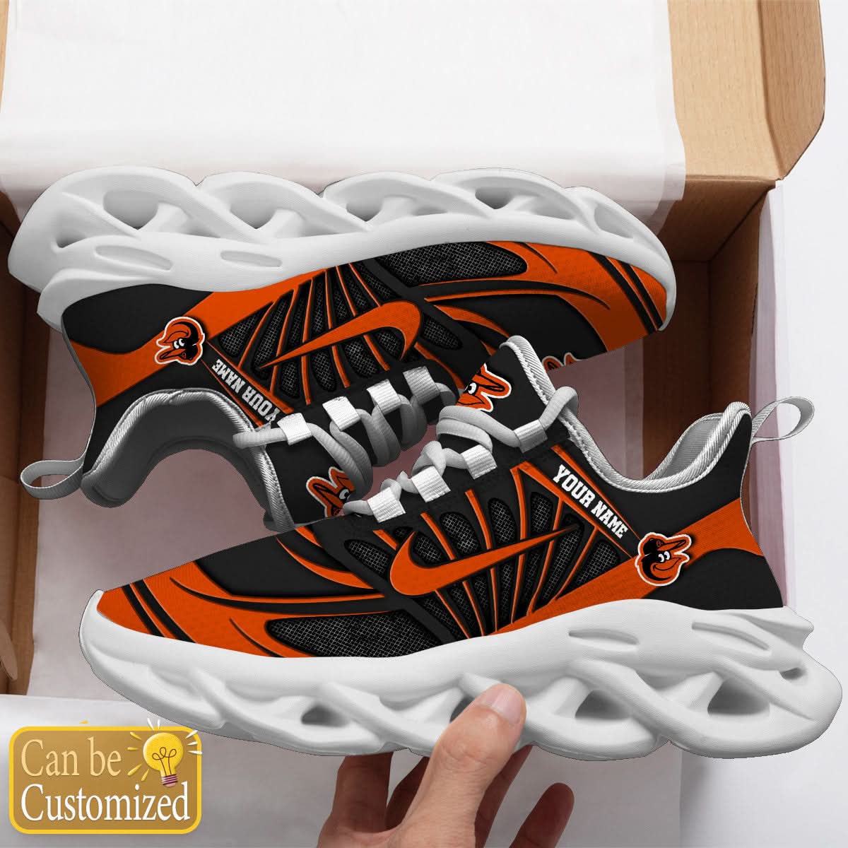 Baltimore Orioles Max Soul Sneakers Personalized
