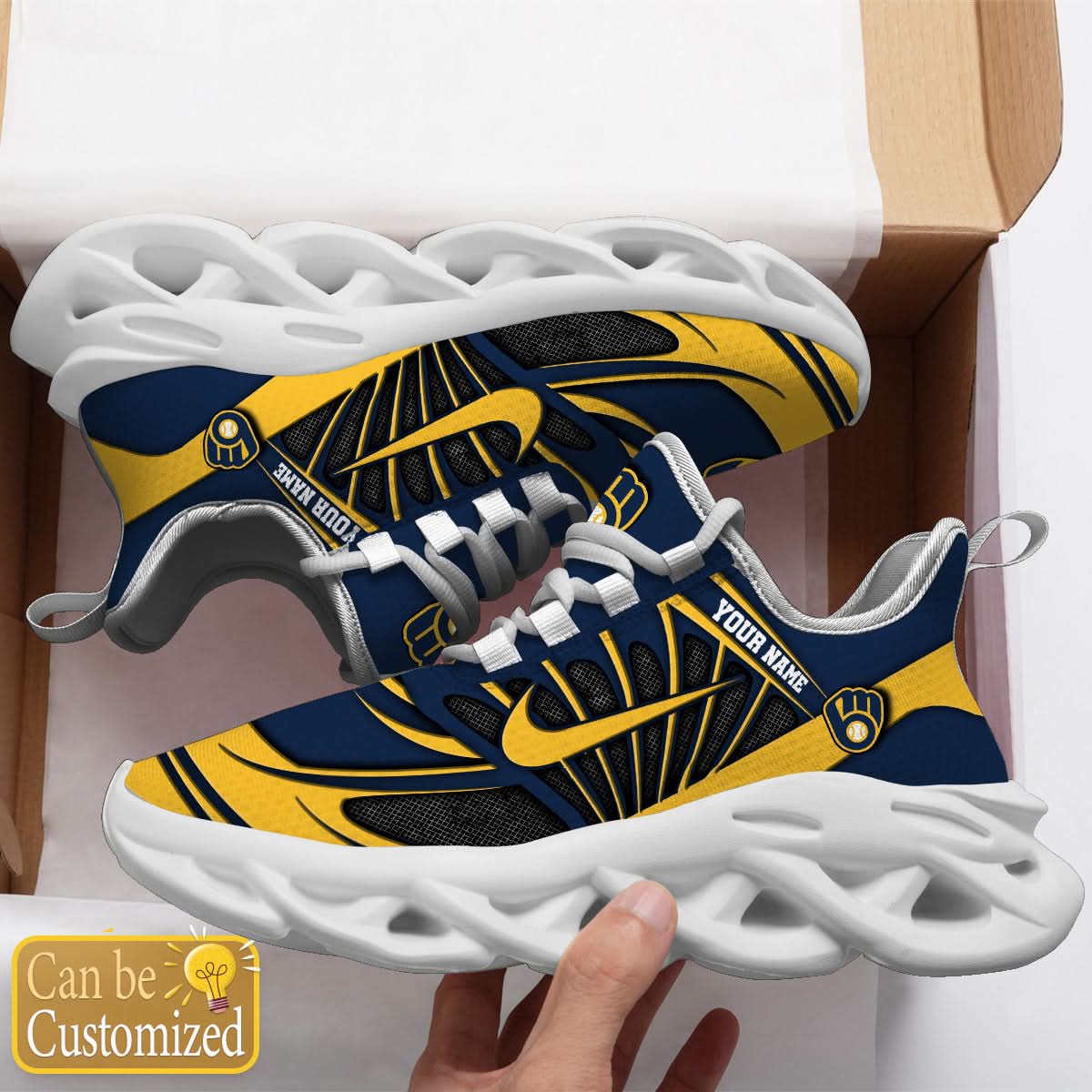 Milwaukee Brewers Max Soul Sneakers Personalized