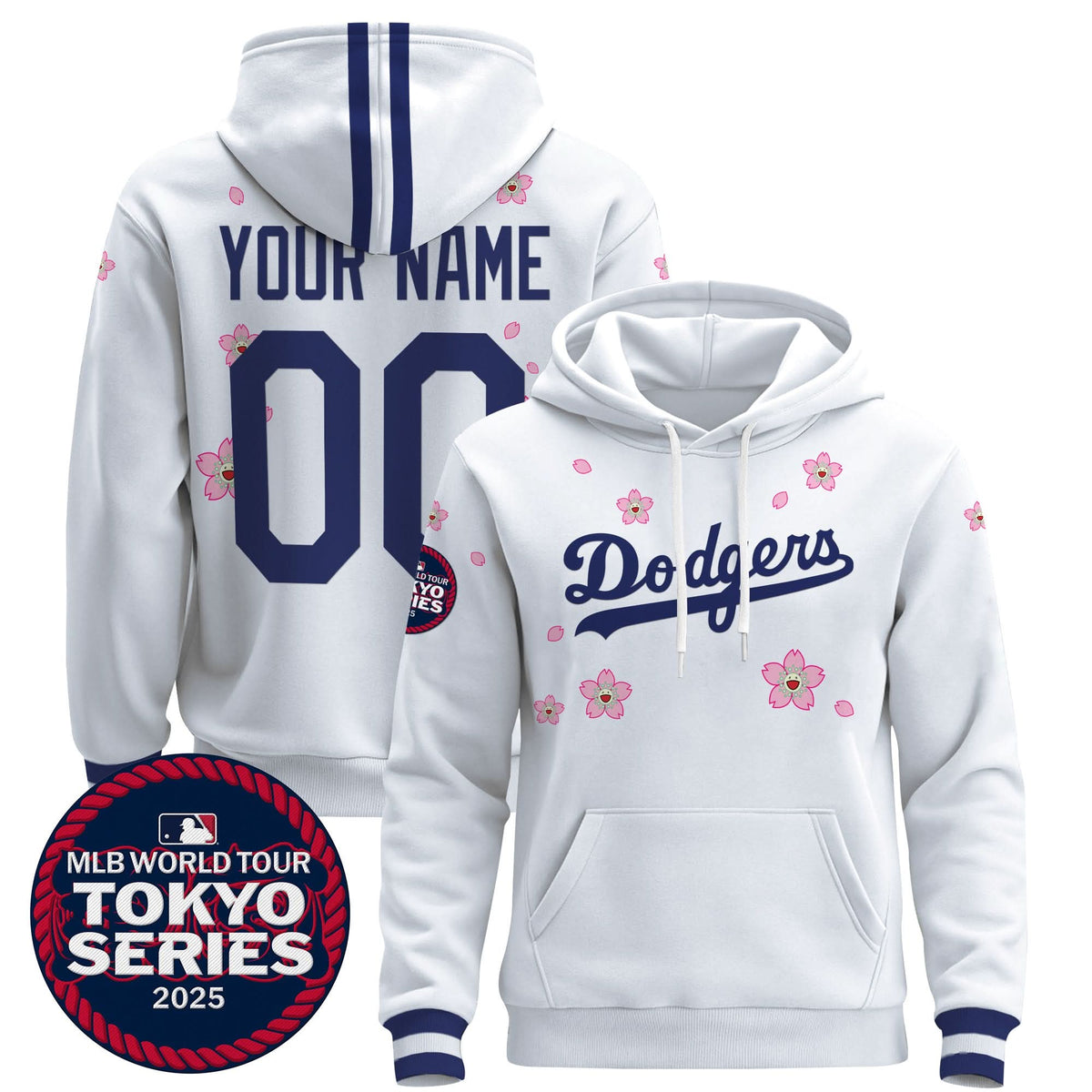 Dodgers Tokyo Series 2025 Custom Pullover Hoodie V2 - Stitched