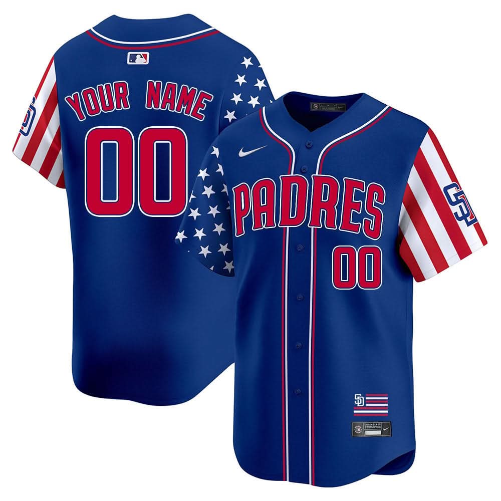 Custom Gender/Name San Diego Padres Independence Day Jersey - All Stitched