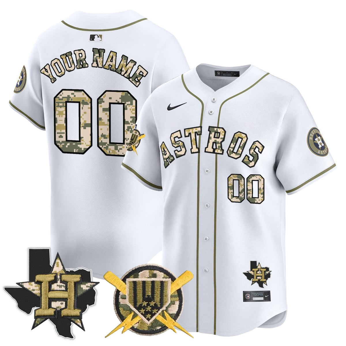 Astros Armed Forces Day Vapor Premier Limited Custom Jersey V2 - All Stitched