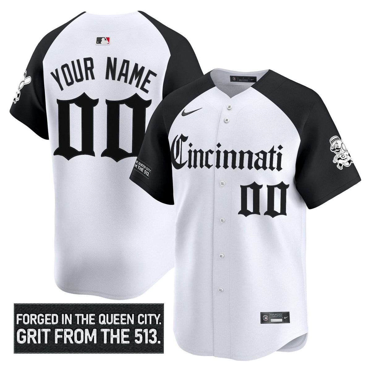 Cincinnati Reds 'Gothic Queen City Edition' Vapor Premier Limited Custom Jersey - All Stitched
