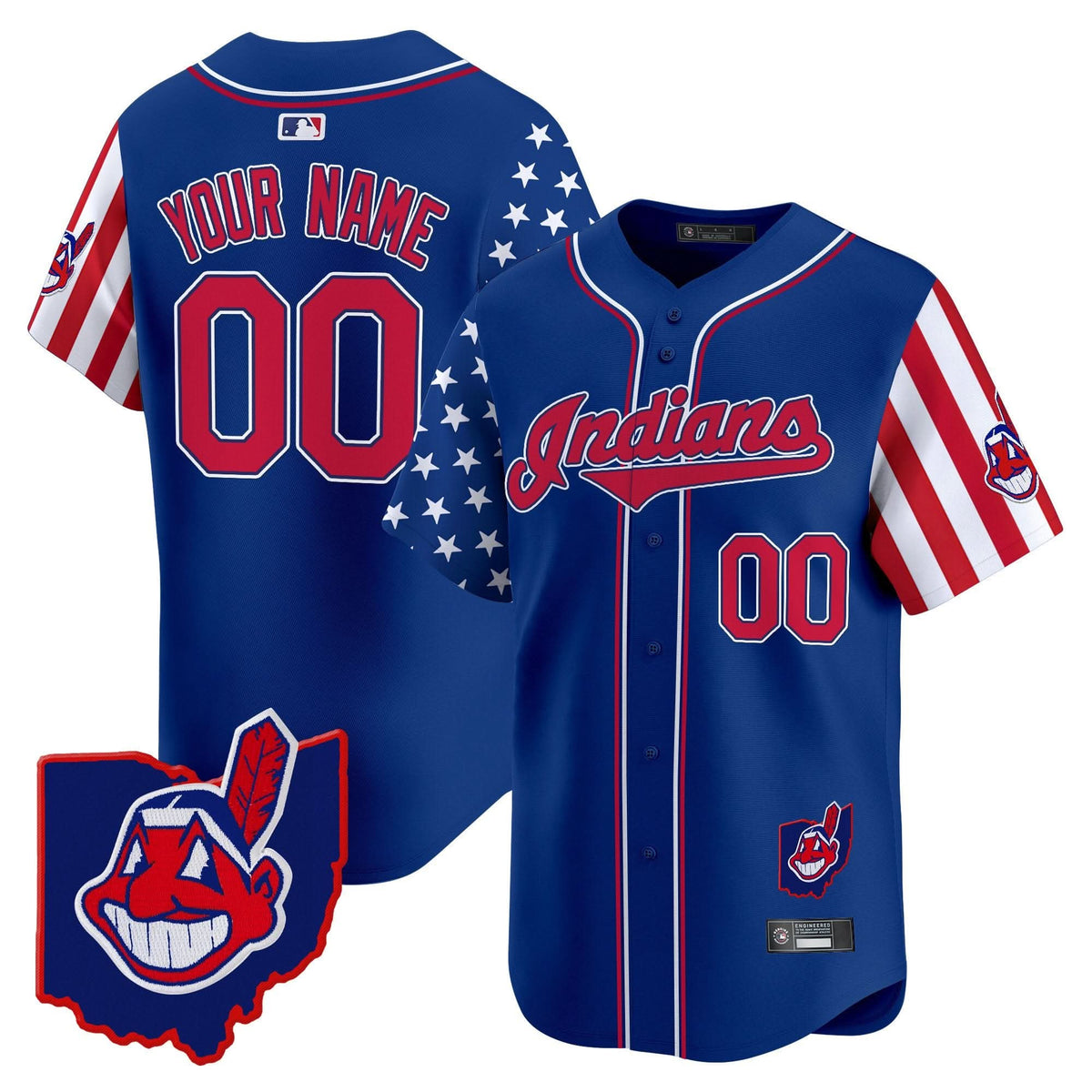 Cleveland Indians 2025 Independence Day Vapor Premier Limited Custom Jersey - All Stitched