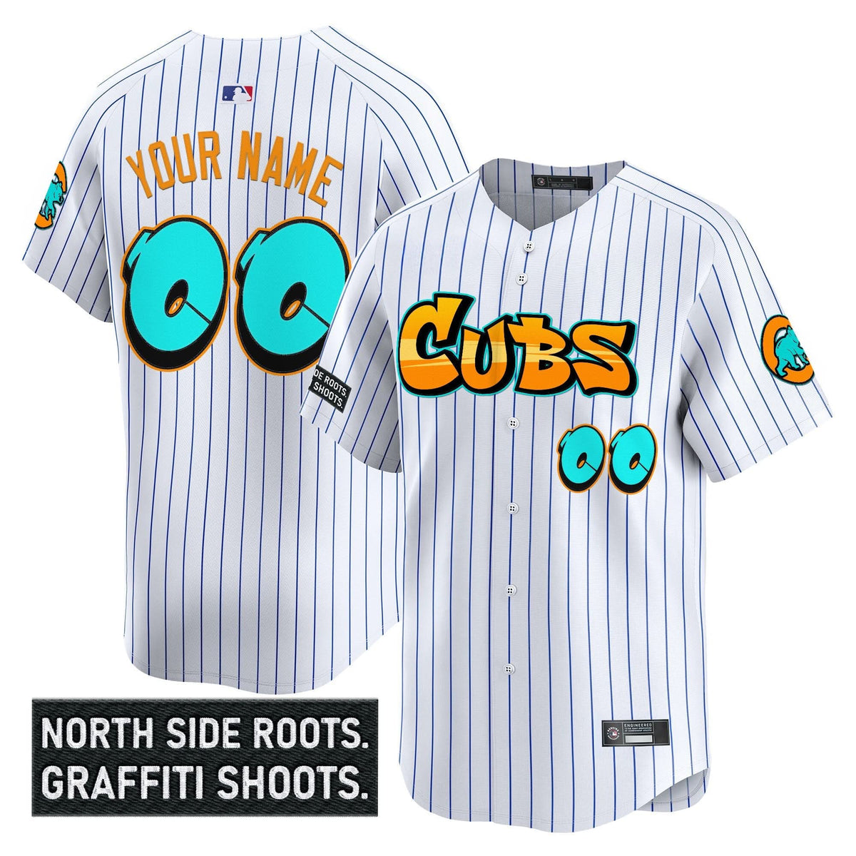 Chicago Cubs 'Graffiti North Side Edition' Vapor Premier Limited Custom Jersey - All Stitched