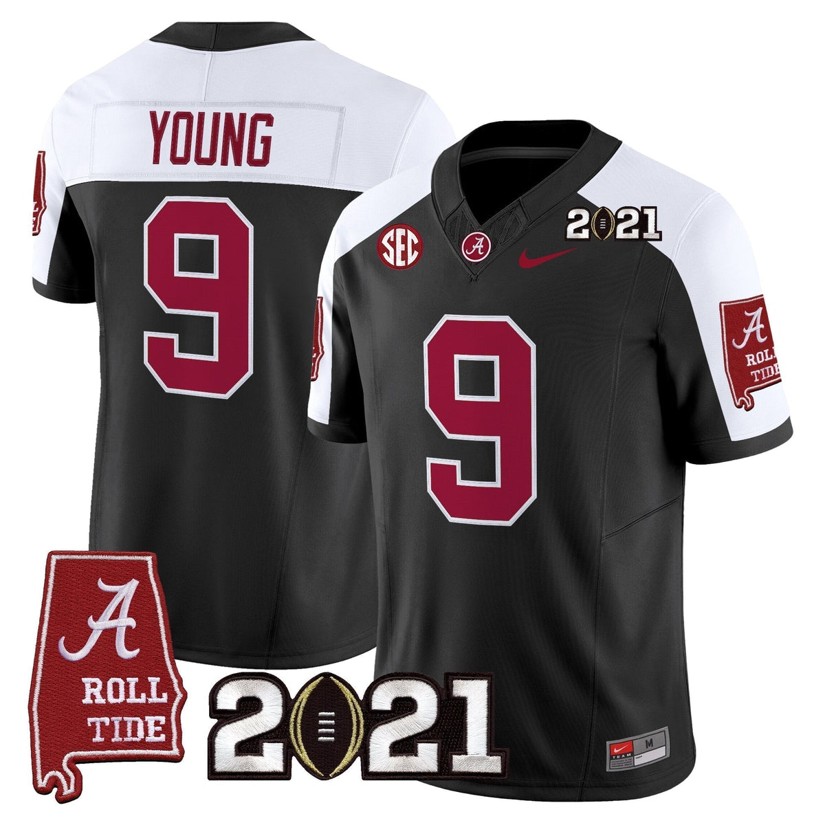 Men's Alabama Crimson Tide '2021 CFP National Championship' Vapor Limited Jersey - Alabama Map - All Stitched