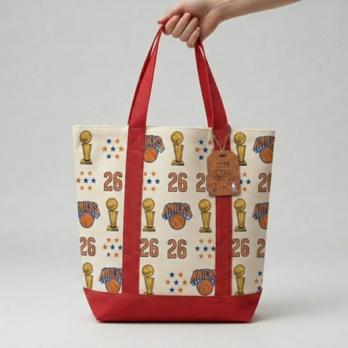 NYK 2026 Basketball Champions Printed Canvas Tote Bag V3