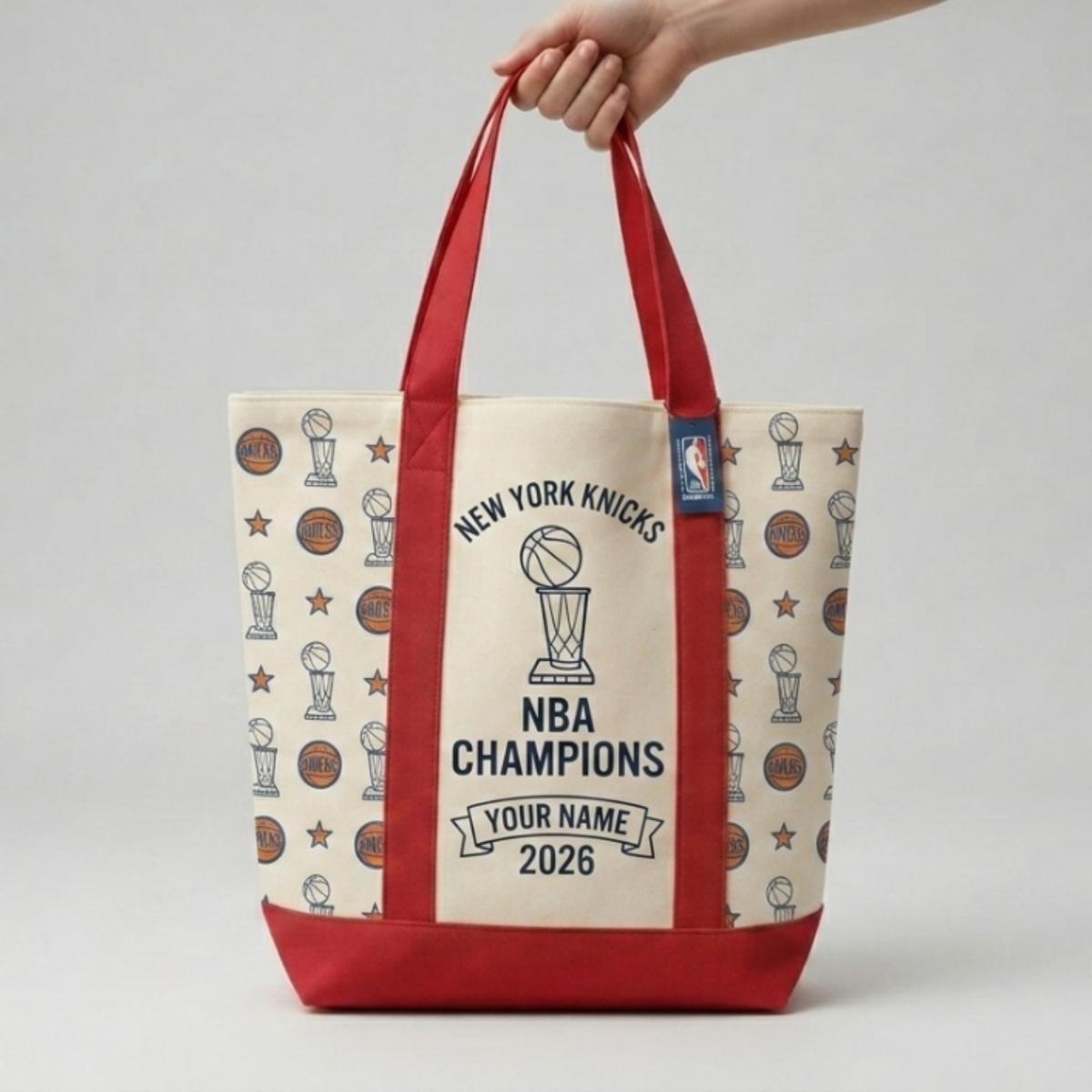 NYK 2026 Basketball Champions Custom Printed Canvas Tote Bag V2
