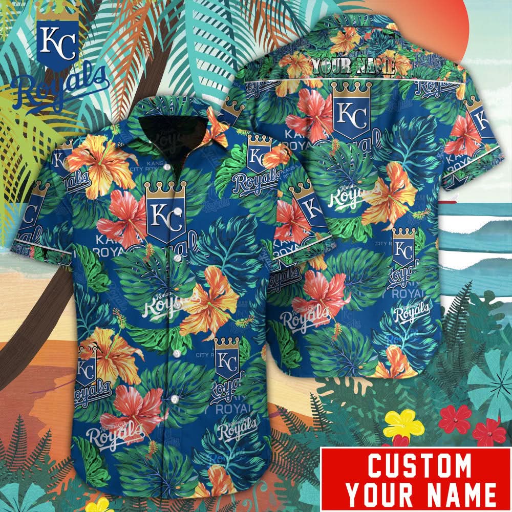 Kansas City Royals Special Hawaiian Design Button Shirt V2304 - The Lucky Shops
