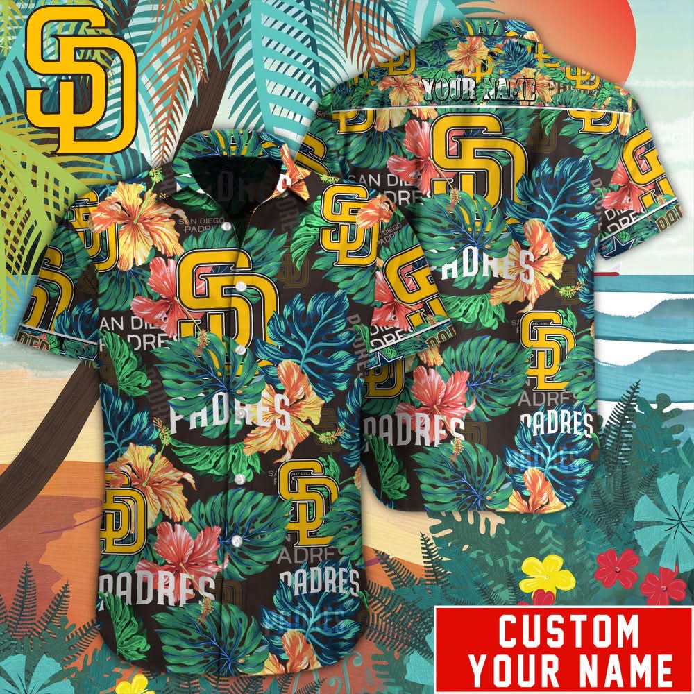 San Diego Padres Special Hawaiian Design Button Shirt V2304 - The Lucky Shops