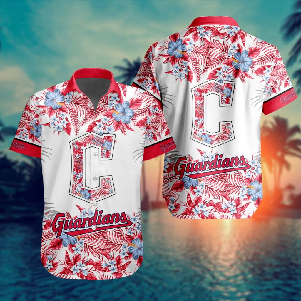 Cleveland Guardians Special Hawaiin Design Button Shirt ST2401 - The Lucky Shops