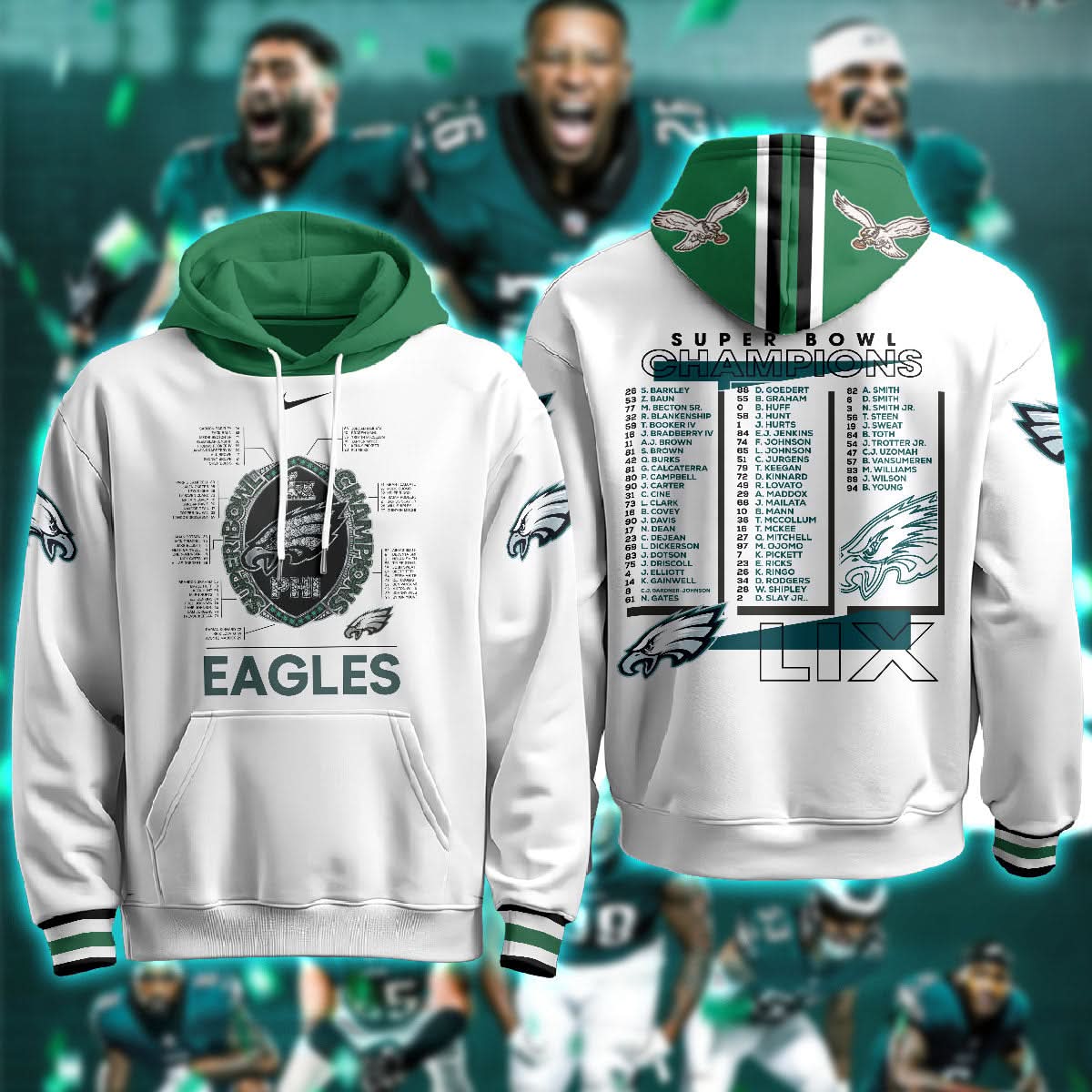 PE Super Bowl LIX Champions Hoodie - Printed