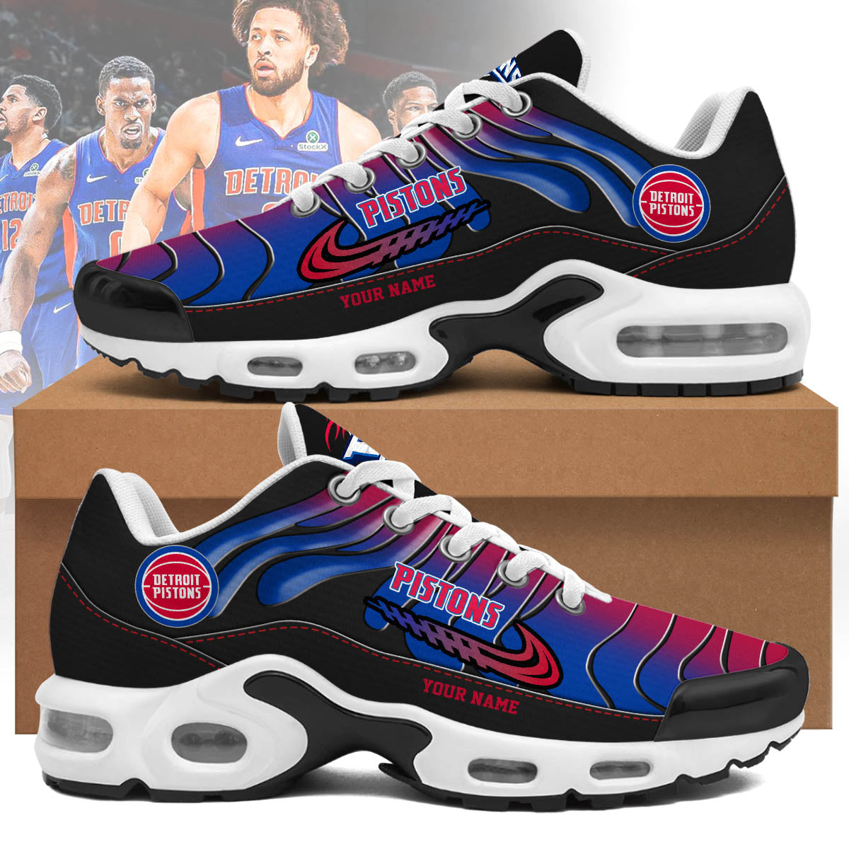 Detroit Pistons Personalized Air Max Shoes