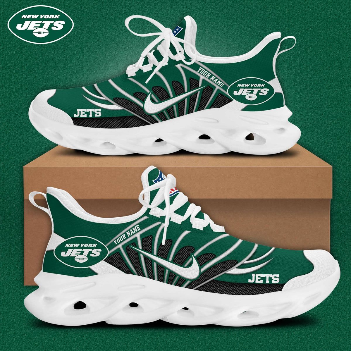 New York Jets Customized Premium Max Soul Shoes