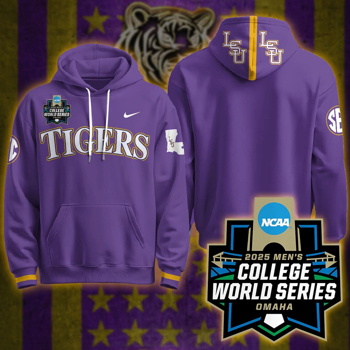 LSU 2025 World Series Limited Hoodie - Stitched