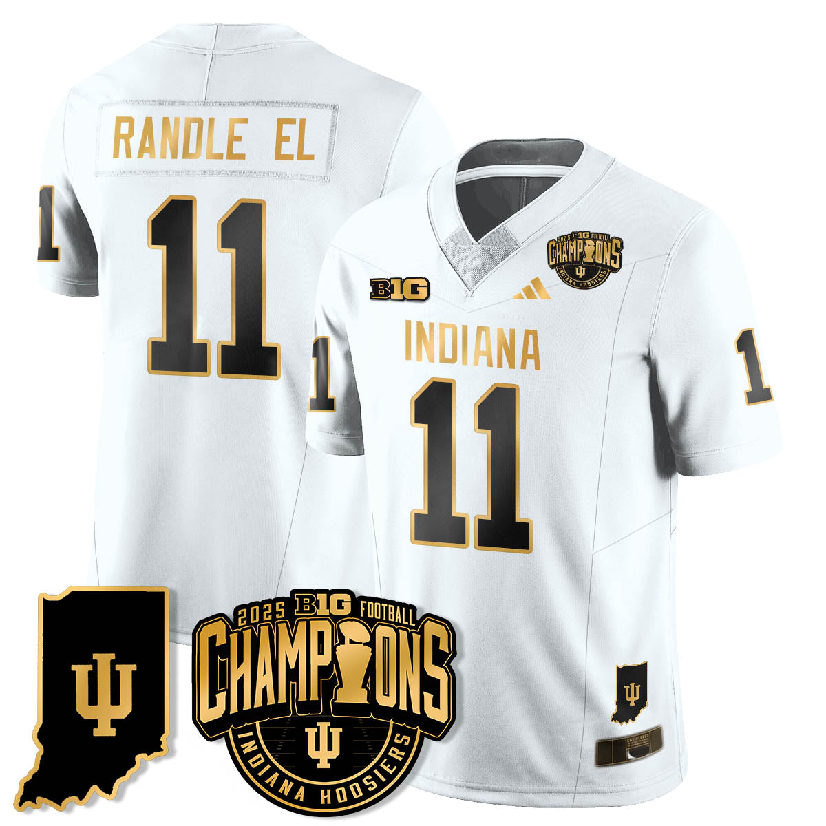 IND Vapor Limited Football Gold Jersey - Big 10 Champions - Stitched