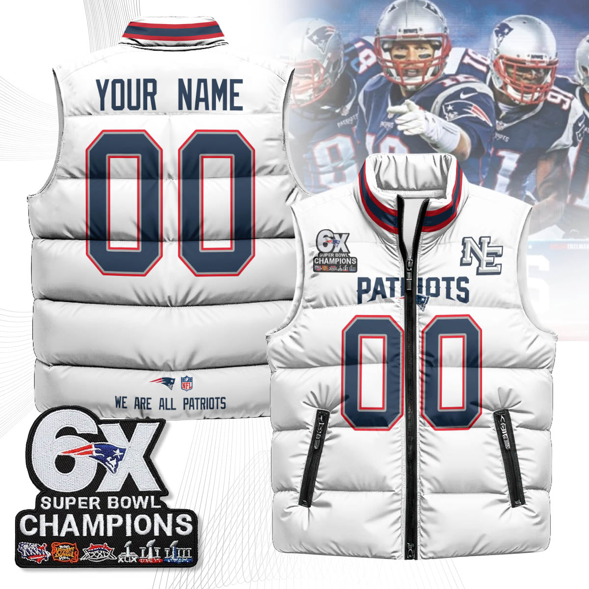 NE 6-Time Champions Unisex Puffer Vest