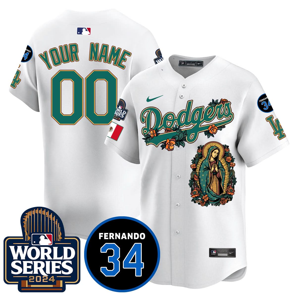 LAD Guadalupe - Fernando Valenzuela Memorial Custom Jersey - Printed