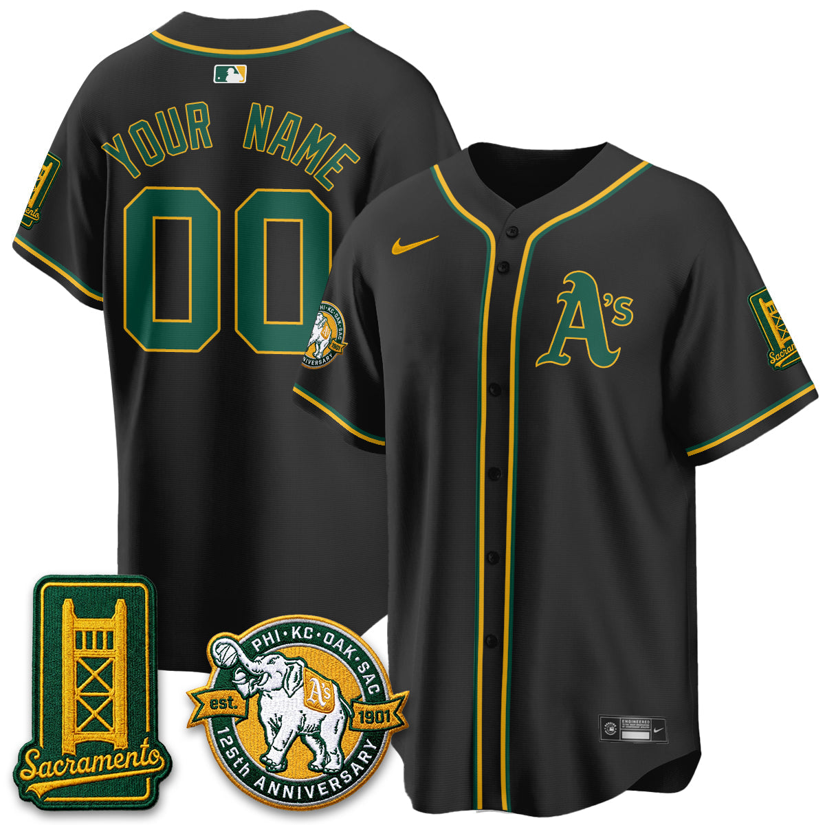 OAK 2026 Black Out Style - Celebrating 125 Years - Limited Vapor Custom Jersey - Stitched