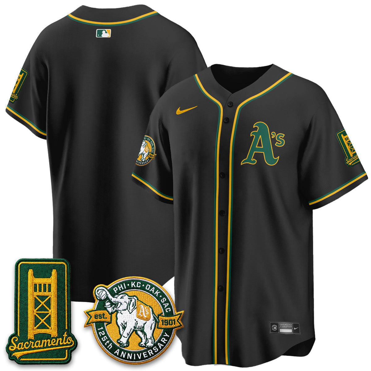 OAK 2026 Black Out Style - Celebrating 125 Years - Limited Vapor Jersey - Stitched