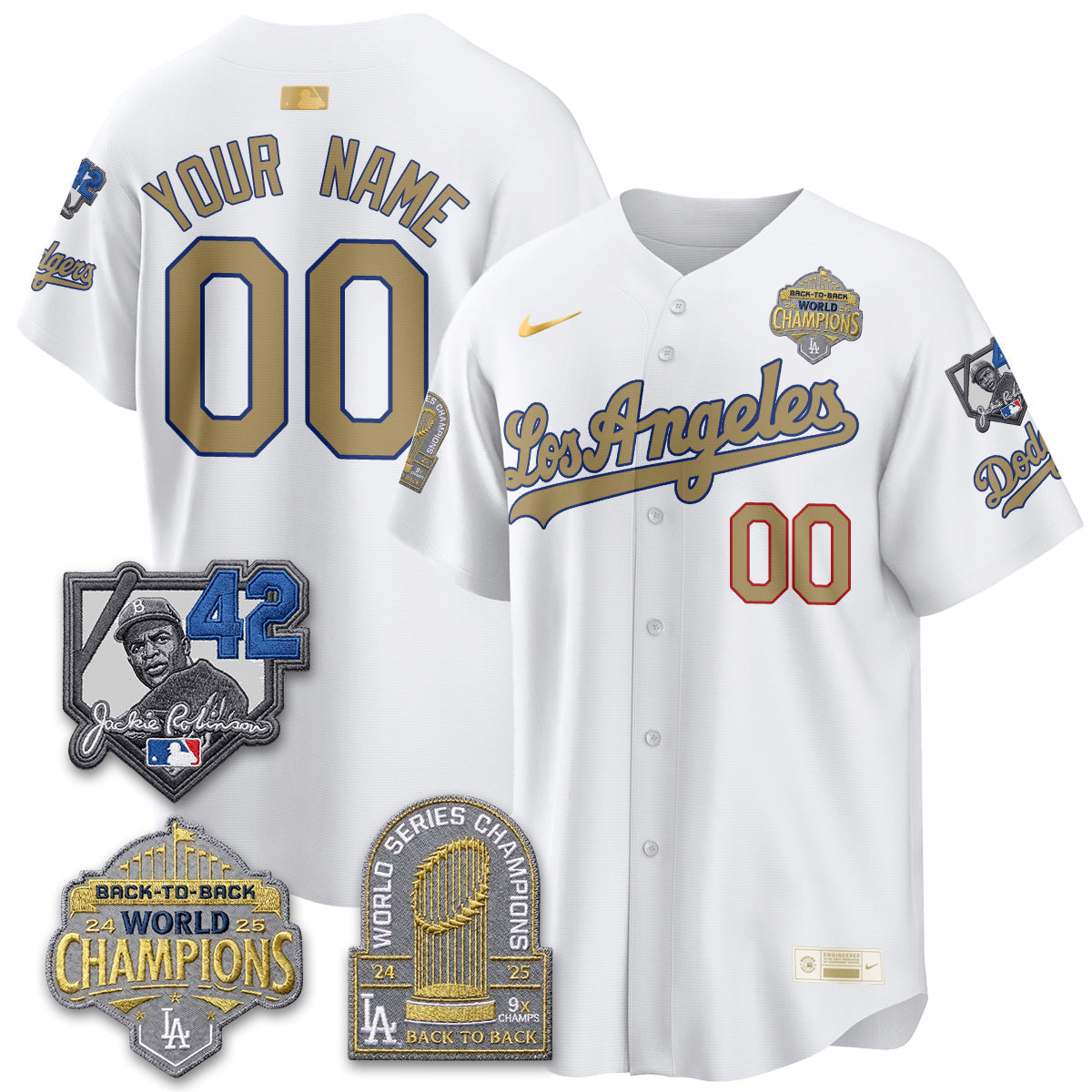 LAD 2026 New Era Gold Collection Vapor Custom Limited Jersey - B2B Champs - Stitched