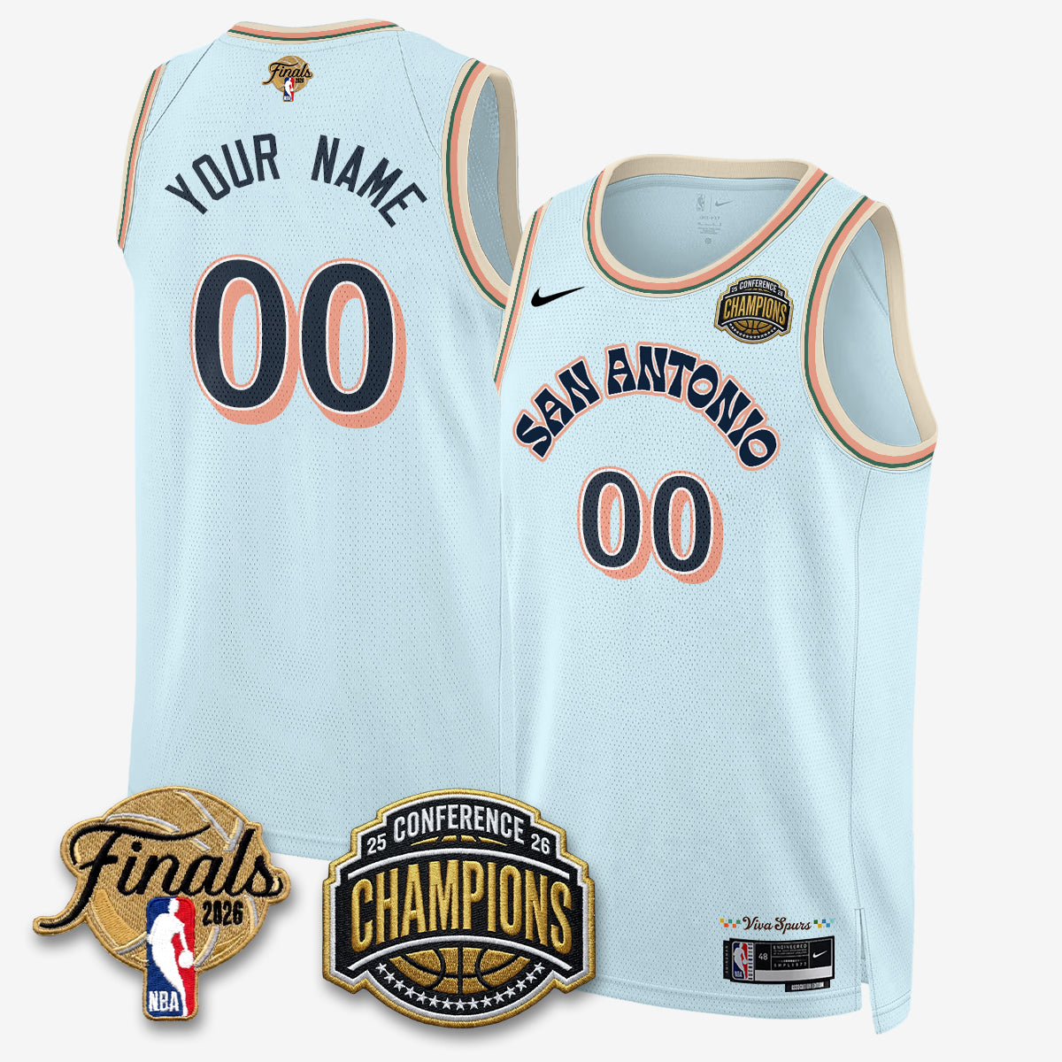 SAS 2026 Basketball Western Conference Champions Vapor City Edition Custom Jersey - Stitched