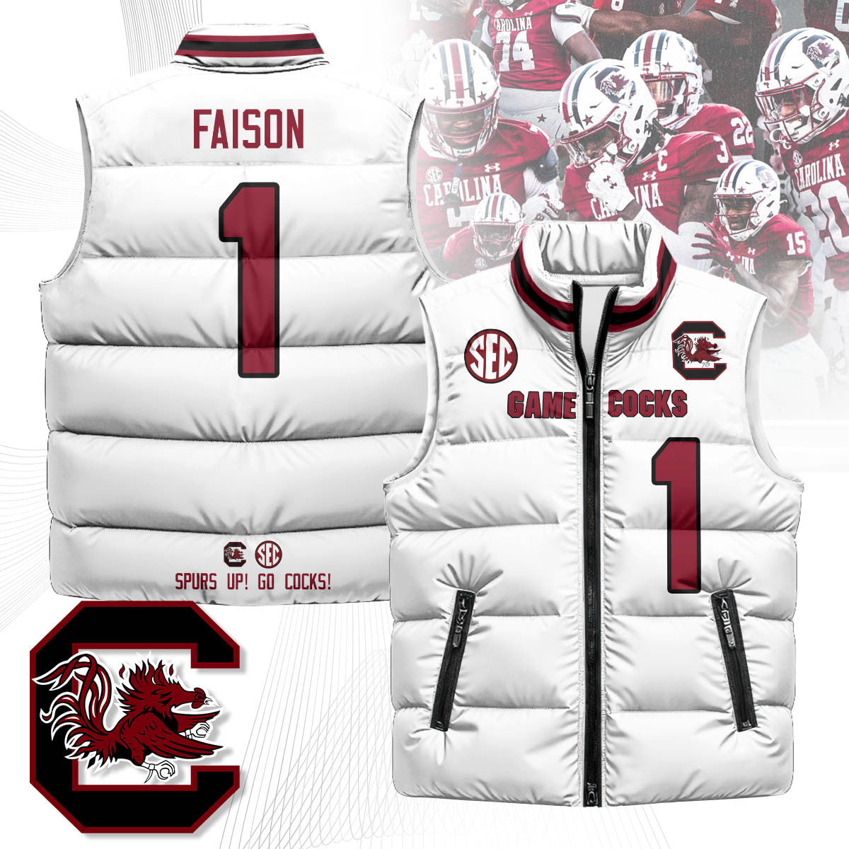 South Carolina Gamecocks Unisex Puffer Vest