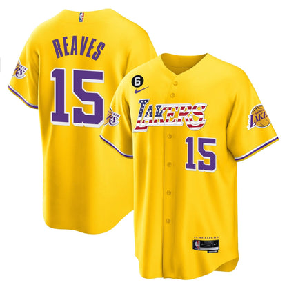 Men's Los Angeles Lakers Flag Baseball Jersey - All Stitched