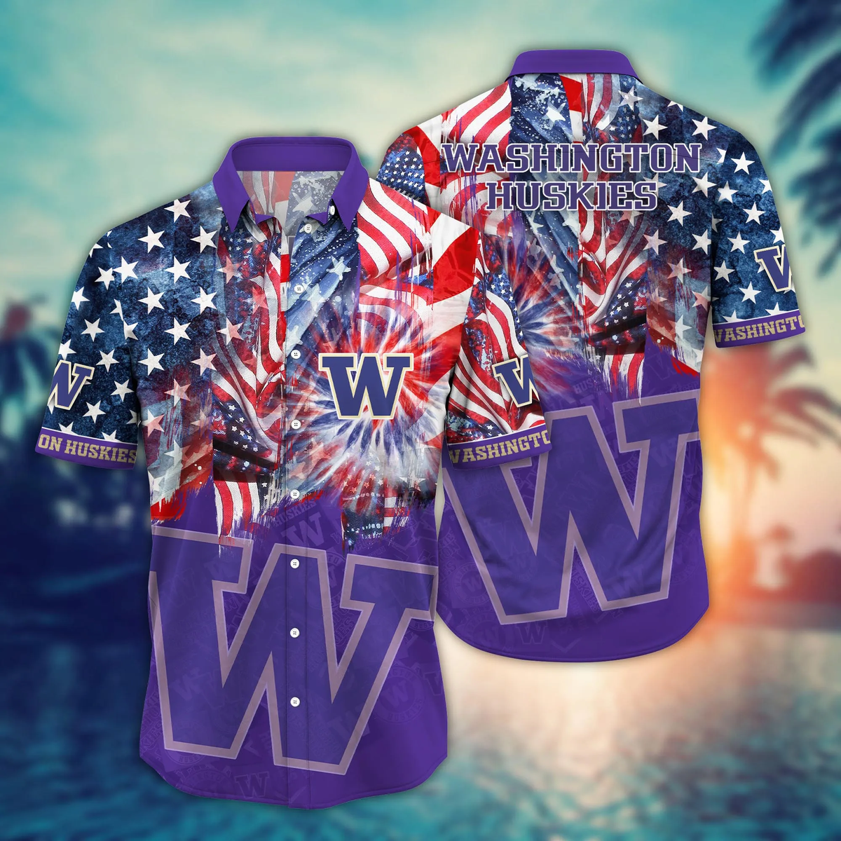 Washington Huskies - Hawaii Shirt  For Fans, Summer Football Shirts