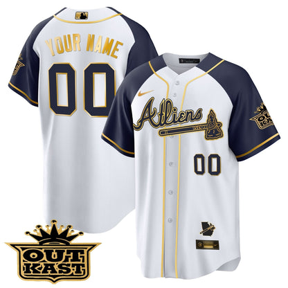 AB Atliens Gold Alternate Cool Base Custom Jersey - Stitched