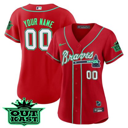 Atlanta Braves Outkast Cool Base Custom Jersey - Galaxy Version - Stitched