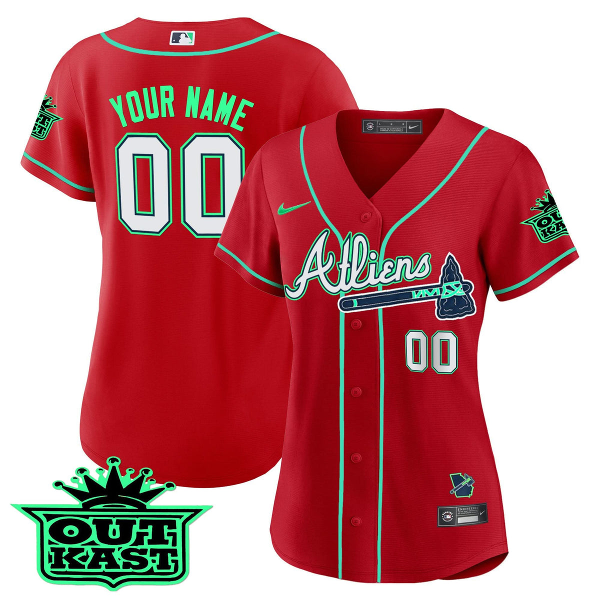 Atlanta Braves Atliens Flex Base Custom Jersey - Galaxy Version - Stitched