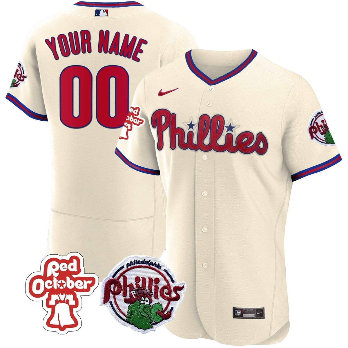 PP Red October Patch Custom Jersey - Stitched