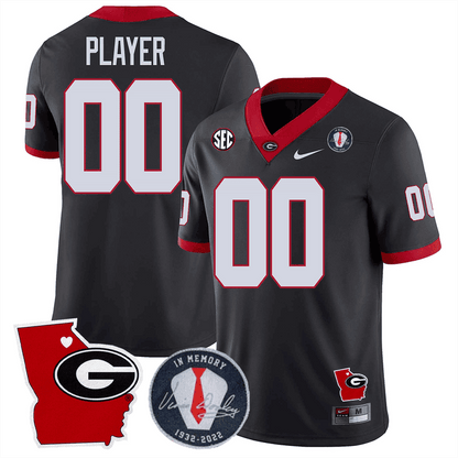 GB 2024 Vince Dooley Patch & Georgia State Map Custom Jersey