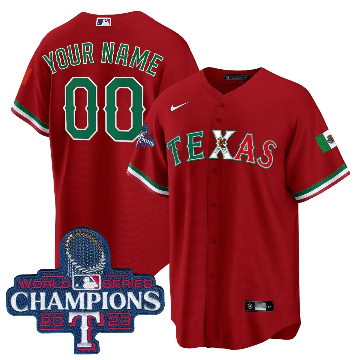 TR Mexico 2023 World Series Champions Baseball Custom Jersey - Stitched