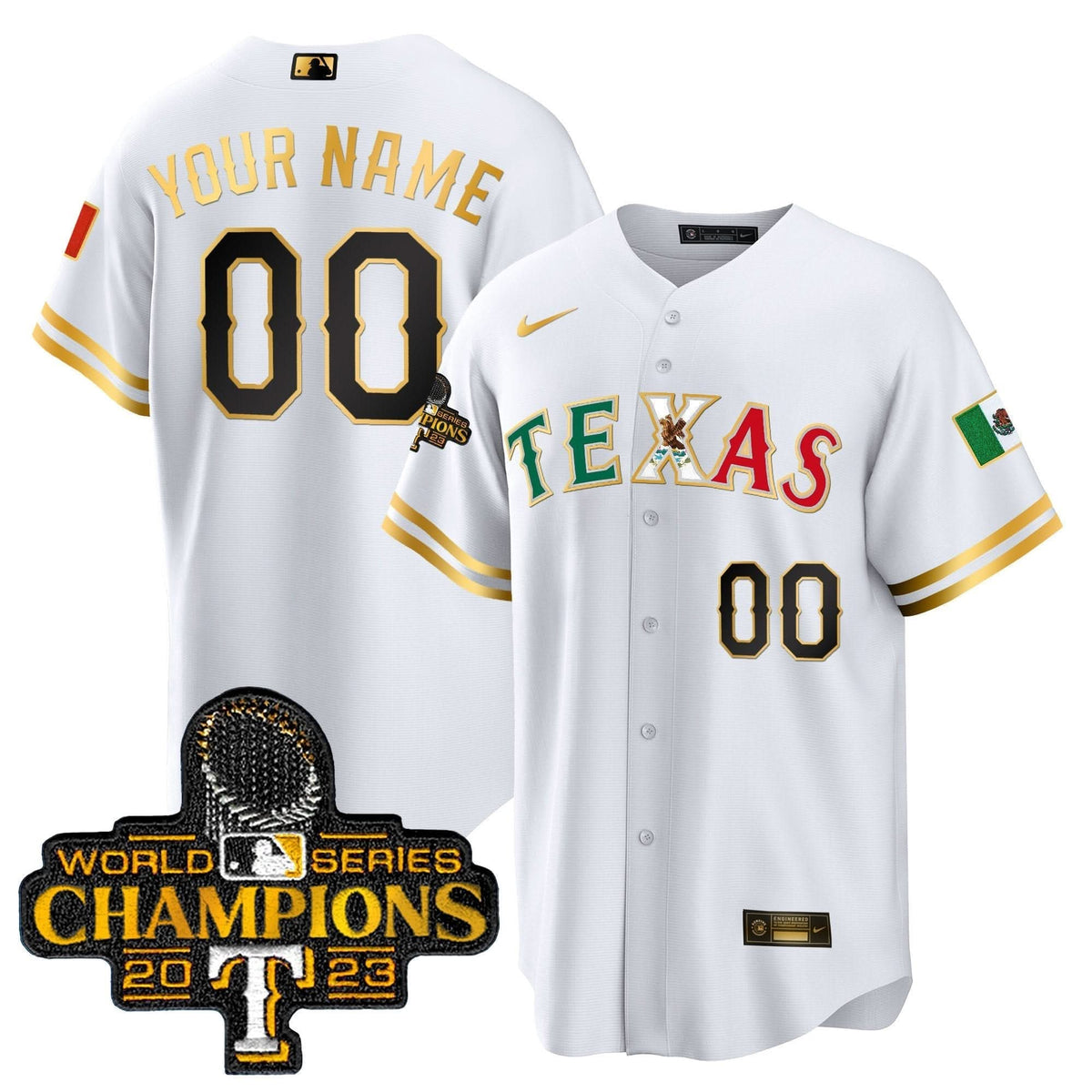 TR Mexico 2023 World Series Champions Baseball Custom Jersey - Stitched