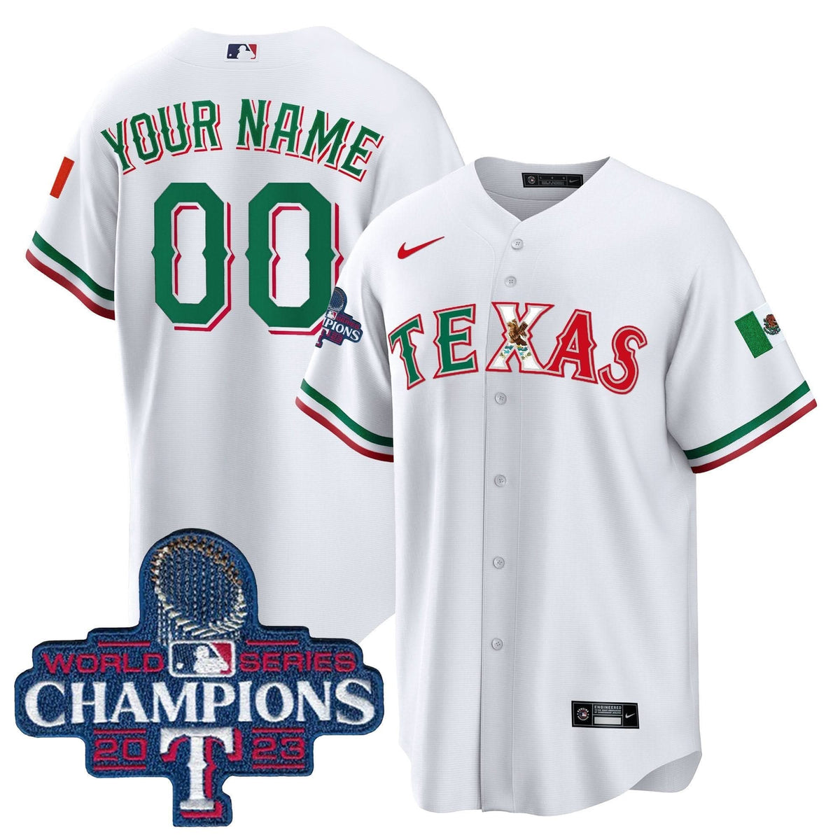TR Mexico 2023 World Series Champions Baseball Custom Jersey - Stitched