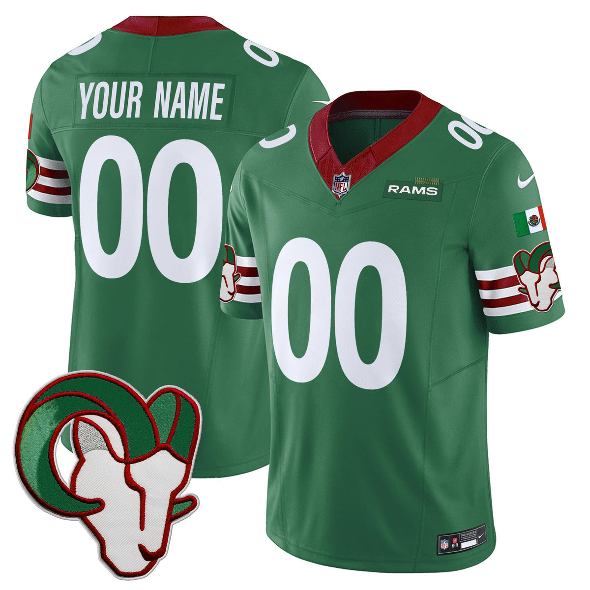 Los Angeles Rams Mexico Vapor Limited Custom Jersey - All Stitched