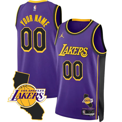 Los Angeles Lakers California Patch Custom Jersey - All Stitched