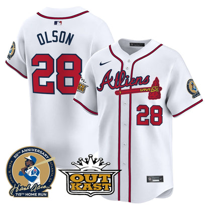 AB Atliens & Hank Aaron Patch Vapor Premier Limited Jersey - Stitched